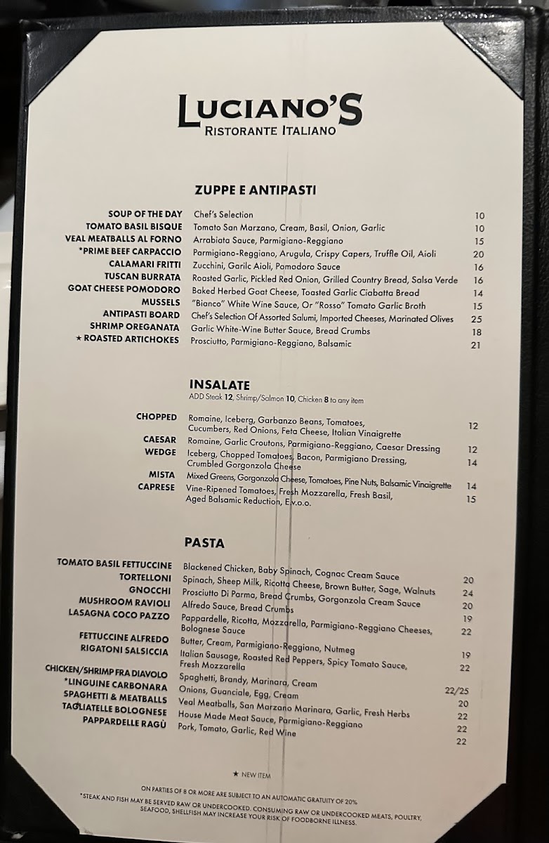 Luciano's Ristorante Italiano Menu - Image 3