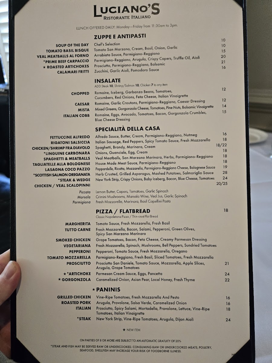 Luciano's Ristorante Italiano Menu - Image 4